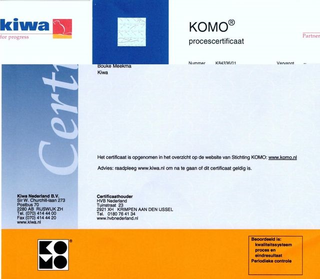 KOMO Procescertificaat