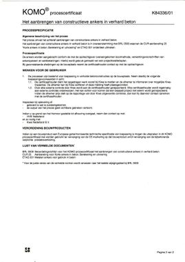 KOMO Procescertificaat vervolg